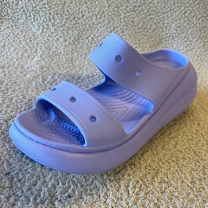 Crocs Classic Crush Sandals Womens 8 Purple Platform Shoes Lake Pool